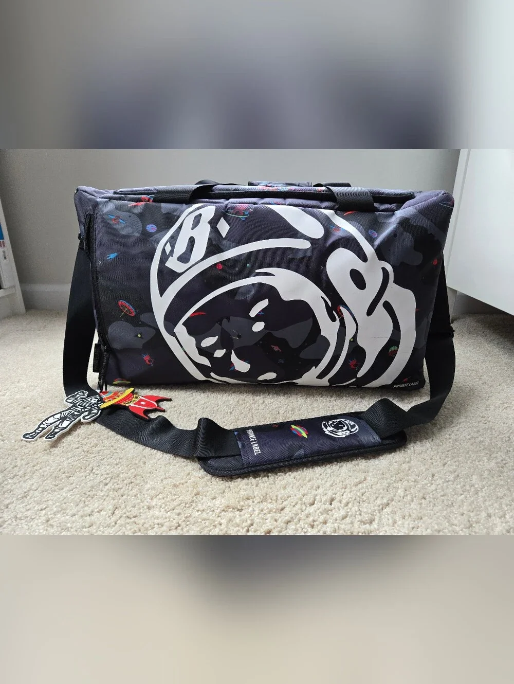0Billionaire Boys Club Private Label Black Graphic Duffel Bag, Limited Edition